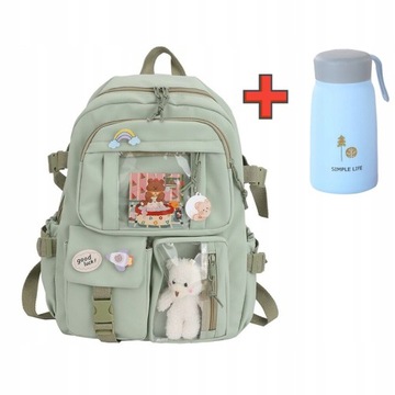 Schoolbag Backpack Cartoon Pixel Green