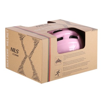 Шлем для катания на роликовых коньках NILS, велосипедный, регулируемый, 48-52 см + защитные приспособления для девочек