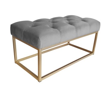 Ławka CHESTERFIELD LOFT podstawa złota pufa podnóż