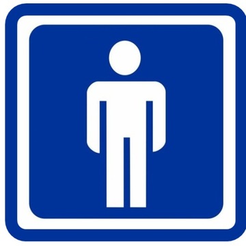 OZNACZENIE WC toaleta MĘSKA naklejka 100x100 mm