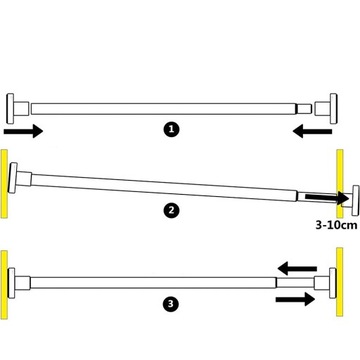 Drążek prysznicowy rozporowy Bedee 50-260 x 1 mm