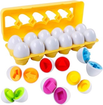 ОБРАЗОВАТЕЛЬНЫЙ ПАЗЛ С КЛАССИФИКАЦИЕЙ ПО ФОРМЕ НАБОР ИЗ 12 ЯИЦ