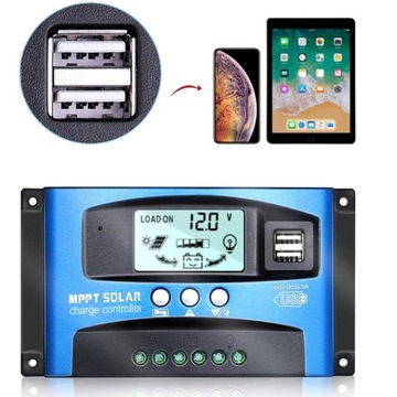 КОНТРОЛЛЕР СОЛНЕЧНОЙ ЗАРЯДКИ 100А MPPT 12/24В