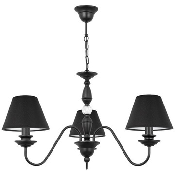 Ekskluzywny czarny żyrandol do salonu KRISTAL 3 czarna lampa wisząca