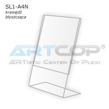 A4 - Stojak typ L na opis, Podstawka z PLEXI pion