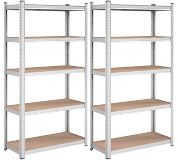 REGAŁ METALOWY MAGAZYNOWY GARAŻOWY Z PÓŁKAMI 180x90x40 875 kg ZESTAW 2 SZT
