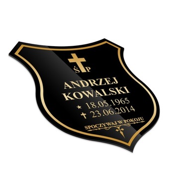 Tablica nagrobna tabliczka nagrobkowa krzyż na nagrobek, grób. Czarna 30x25