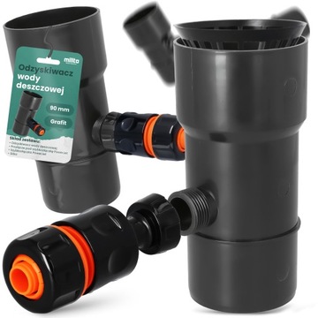 ДОЖДЕВОЙ УБОРНИК 90 ММ ДОЖДЕВОЙ СБОРНИК ЖЕЛОБ ВОССТАНОВЛЕНИЯ ГРАФИТ