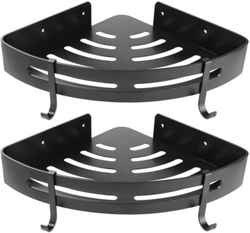 Набор из 2 угловых полок для ванной комнаты в стиле лофт Myzea черный