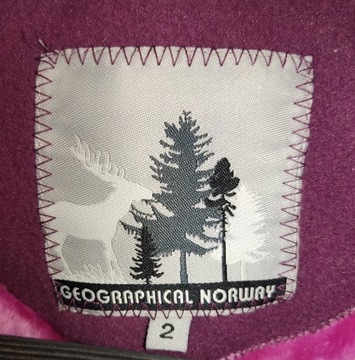 GEOGRAPHICAL NORWAY polar kożuch płaszcz zimowy ciepły z kapturem 34/36