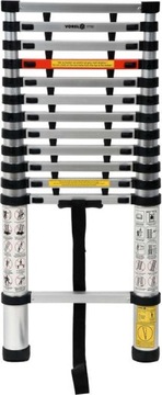 ЛЕСТНИЦА ТЕЛЕСКОПИЧЕСКАЯ АЛЮМИНИЕВАЯ 3,8 М 13 СТУПЕНЕЙ