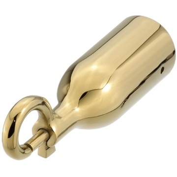 Eleganckie zakończenie z karabińczykiem do liny 30 mm, złoty połysk