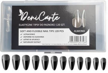 TIPSY FLEXIBLE BEZBARWNE 120SZT ALMOND MIGDAŁ CIENKIE ELASTYCZNE CLEAR