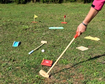 MINI GOLF ZRĘCZNOŚCIOWA GRA OGRODOWA DLA DZIECI DREWNIANA LELIN