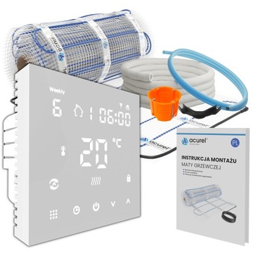 Mata grzejna 7m² 160W/m² z regulatorem LCD Acurel