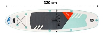 Paddle DESKA SUP Pompowana do pływania STAND 320cm ZESTAW Wiosła + Pompka