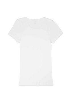 Damska biała koszulka z koronką, r. L