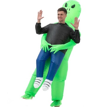 ŚMIESZNE DMUCHANY KOSTIUM UFO KOSMITA ALIEN PRZEBRANIE Z POMPA NA Halloween