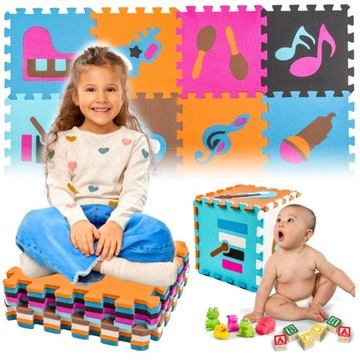 KOLOROWE DUŻE PUZZLE PIANKOWE MATA OCHRONNA DLA DZIECI EDUKACYJNA DO ZABAWY