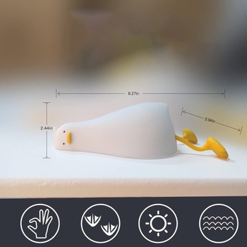 НОЧНАЯ ЛАМПА «УТКА» ДЛЯ ВАШЕГО СТОЛА, БЕСПРОВОДНАЯ, С РЕГУЛИРОВКОЙ РЕГУЛИРОВКИ, 1200 мАч, 5 В, USB, 21 СМ