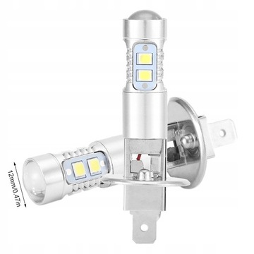 2шт светодиодные лампы H1 6000K SUPER WHITE 100W