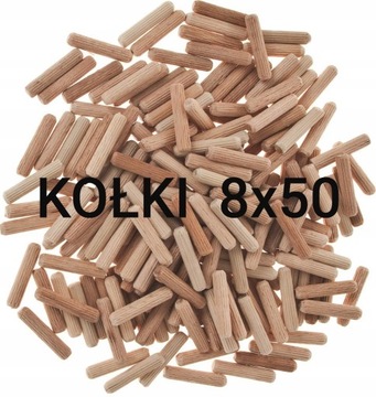 Kołki montażowe, meblowe 8x50 drewniane 1kg 500szt