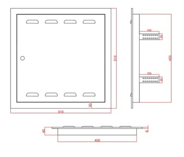 ГАЗОВАЯ ДВЕРЬ, ЖЕЛТАЯ ИНСПЕКЦИОННАЯ ДВЕРЬ, 45x45