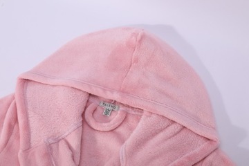 SZLAFROK DAMSKI CIEPŁY Z KAPTUREM MIKROFIBRA RÓŻOWY PUDROWY S/M CARLO