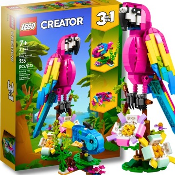 LEGO CREATOR 3W1 EGZOTYCZNA RÓŻOWA PAPUGA PREZENT SUPER ZABAWA