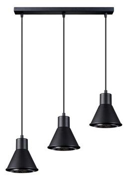 Sufitowa Lampa Wisząca TAZILA 3 Czarny Zwis ES111