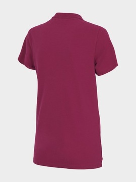 T-shirt damski 4F TSD355 POLO bawełna różowy