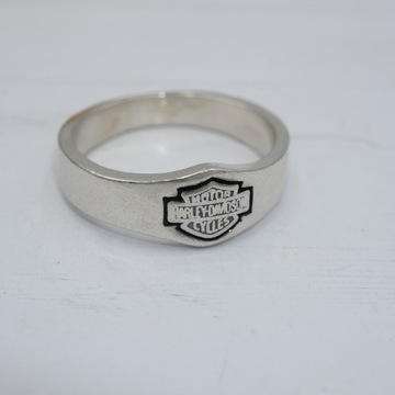 Серебряный мужской перстень с печаткой - Harley-Davidson