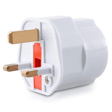 ADAPTER PRZEJŚCIÓWKA GNIAZDKA WTYCZKA ANGIELSKA PL EU na UK BEZPIECZNIK