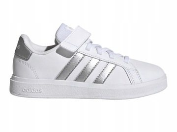 BUTY dziecięce ADIDAS GRAND COURT GW6516 sportowe biało srebrne 34