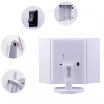 ВЫХОДНОЕ СКЛАДНОЕ КОСМЕТИЧЕСКОЕ ЗЕРКАЛО ДЛЯ МАКИЯЖА LED