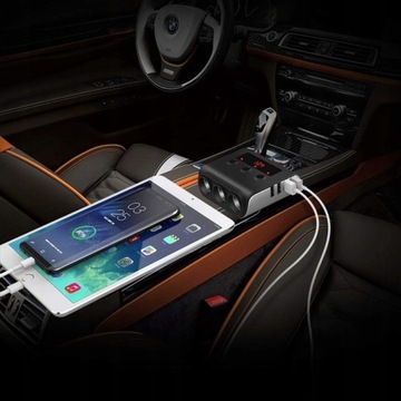 АВТОМОБИЛЬНЫЙ РАСПРЕДЕЛИТЕЛЬ ПРИкуривателя 12В-24В ТРОЙНИК ЗАРЯДНОЕ УСТРОЙСТВО 4xUSB