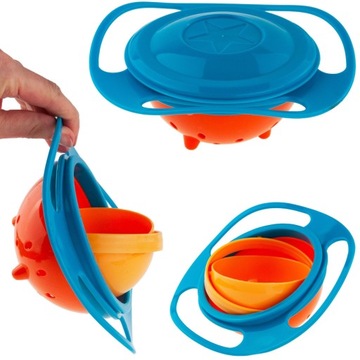 MISKA NIEKAPEK MISECZKA NIEWYSYPKA DLA DZIECI GYRO BOWL OBROTOWA 360