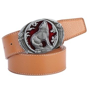 Męski pas biodrowy Wolf Belt Buckle Regulowana
