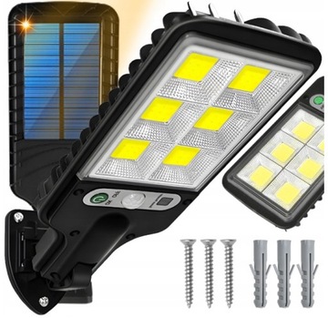 Lampa Solarna Uliczna 200 W 6000 lm Led Czujnik Ruchu Zmierzchu + Pilot