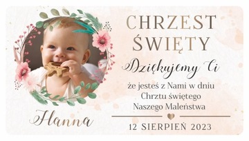 Naklejki na ciasto chrzciny CHRZEST 10szt