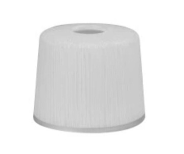 KLOSZ DO LAMP E27 SZKLANY BIAŁY PASEK CHROM