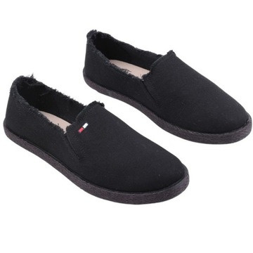 ЧЕРНЫЕ КРОССОВКИ-СЛИПОНЫ ESPARDYLE МУЖСКИЕ НА ПЛОСКОЙ ПЛОСКОЙ ПЛОСКОЙ СПОСОБНОСТИ КРОССОВКИ ИЗ ЭКО КОЖИ Стелька из экокожи