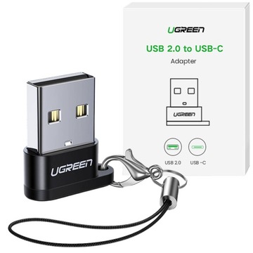 Adapter przejściówka UGREEN USB A 2.0 do USB-C / Type-C OTP czarny
