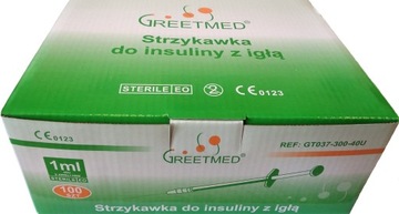 STRZYKAWKA INSULINOWA GREETMED U40 1ML 100 SZT