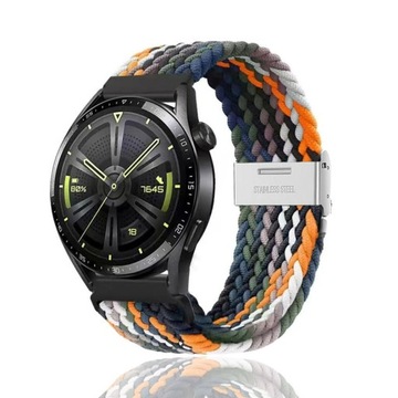 PASEK 22 MM NYLONOWY WIELOKOLOROWY ROZCIĄGANY KLAMRĄ DO SMARTWATCH ZEGARKA