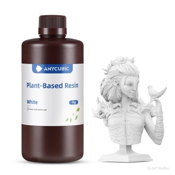Żywica Anycubic Plant-Based Eco White Biała 1kg 1l | Słaby zapach