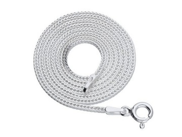 KWADRATOWY ŁAŃCUSZEK SREBRNY LISI OGON 1MM 50CM