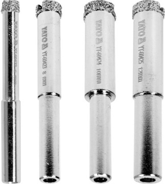 ZESTAW WIERTEŁ DO GRESU PŁYTEK 6 8 10 12 MM YATO