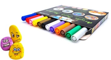 Белые камни для рисования 2 кг + АКРИЛОВЫЕ РУЧКИ