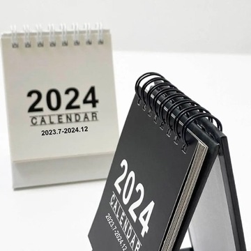 Мини-настольный календарь на 2024 год. Простой английский календарь-книжка с наклейками на каждый день.